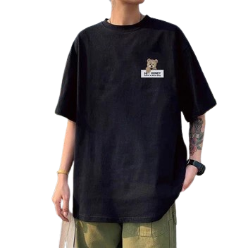 Luxe Brond Cotton Plus Size Short Sleeve Loose Round Neck Printed Casual T-Shirt