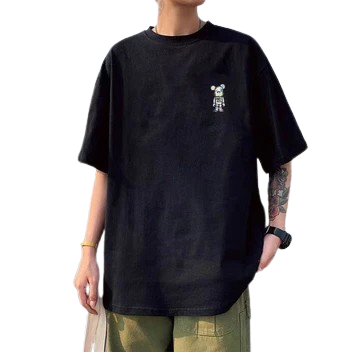 Luxe Brond Cotton Plus Size Short Sleeve Loose Round Neck Printed Casual T-Shirt