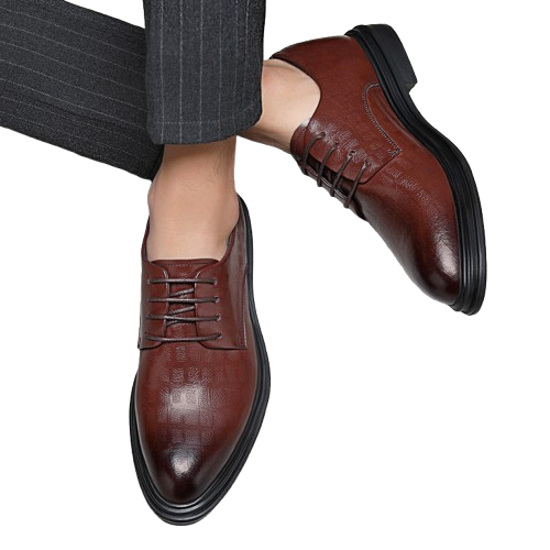 Luxe Brond Men's Formal Leather Shoes, Breathable Business Oxfords with 8cm Height Lift