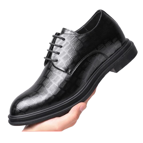 Luxe Brond Men's Formal Leather Shoes, Breathable Business Oxfords with 8cm Height Lift